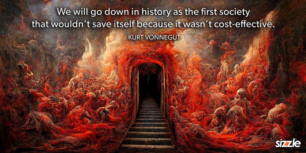 We will go down in history as the first society that wouldn’t save itself because it wasn’t cost-effective.